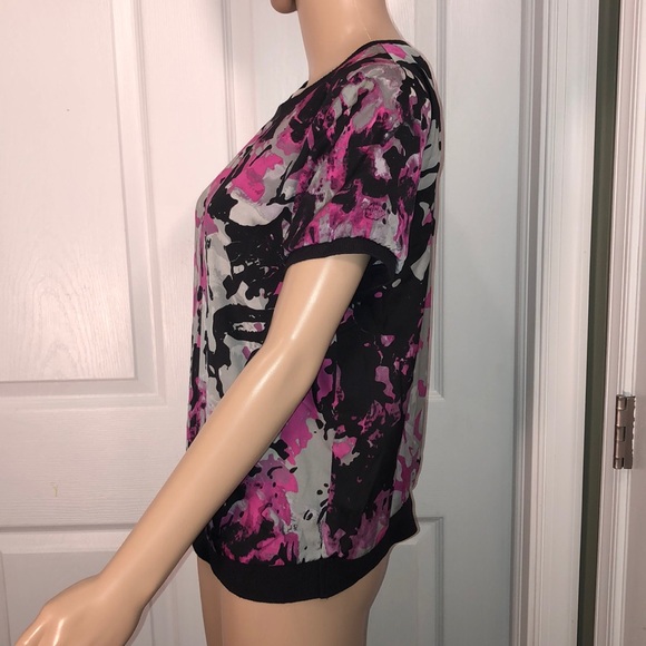 DKNY Black Print Top S - Picture 3 of 6
